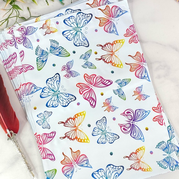 25 6X9 Poly Mailers Rainbow Butterfly Shipping Envelopes PRICE FIRM - Picture 5 of 7
